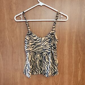 Hollister Black and Tan Zebra Print Camisole